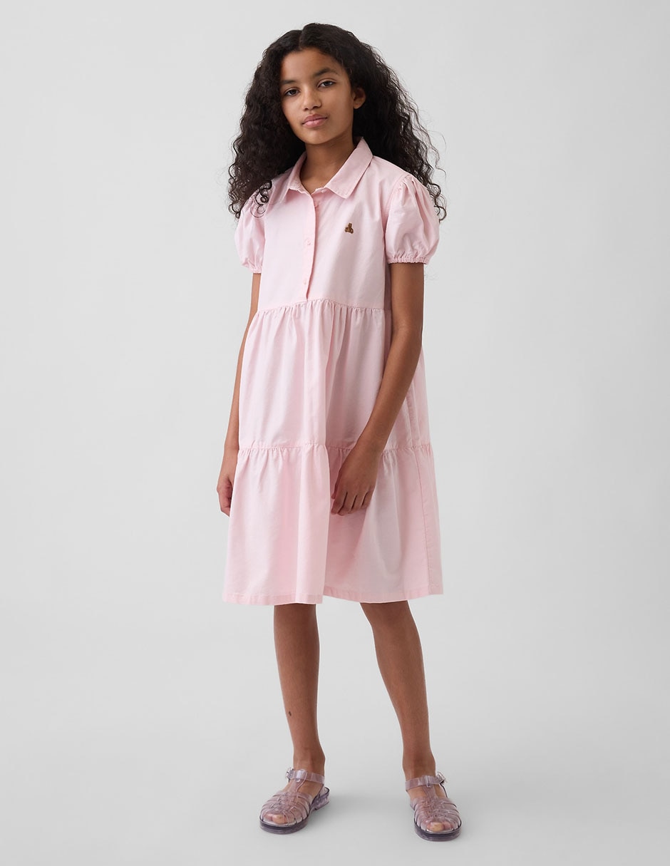 Vestido manga globo para niña