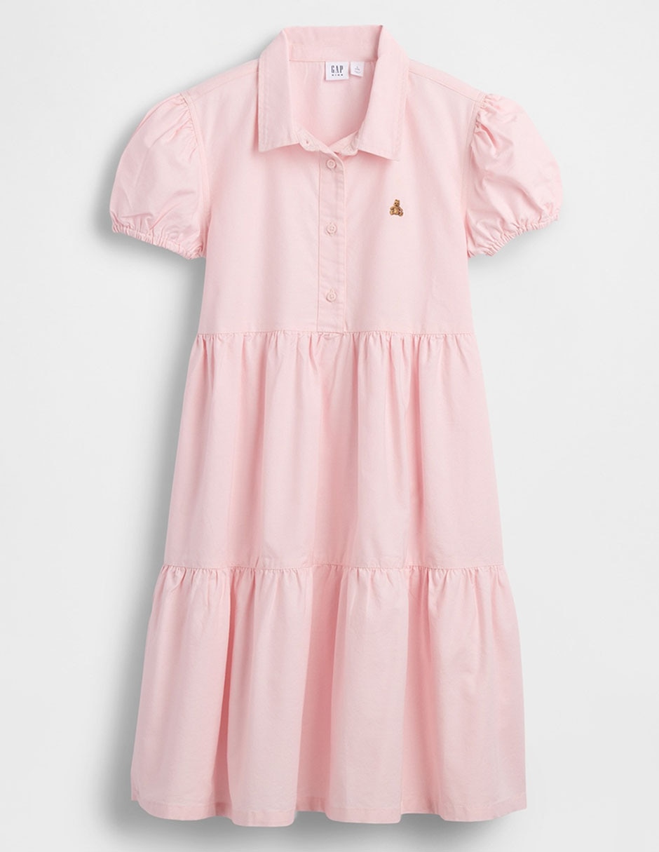 Vestido manga globo para niña