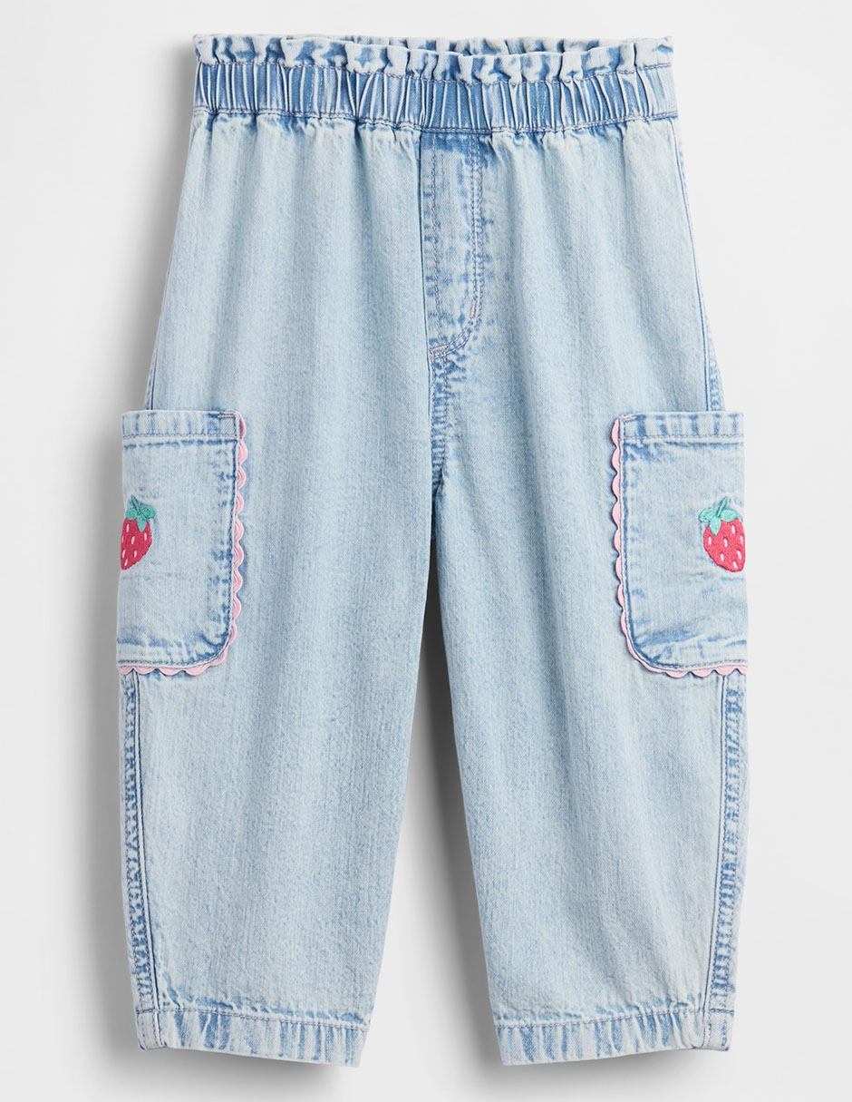 Jeans amplio lavado claro para niña 2