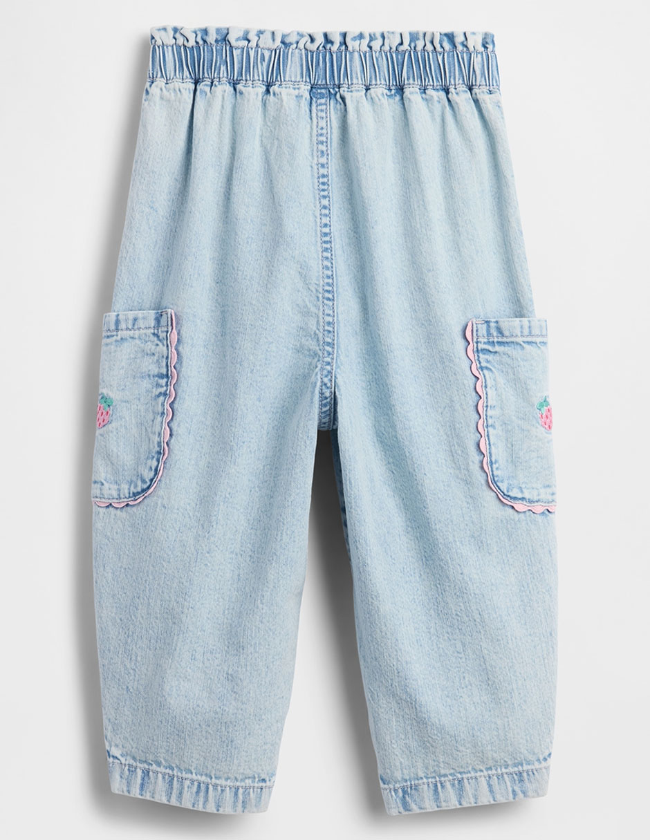Jeans amplio lavado claro para niña 3