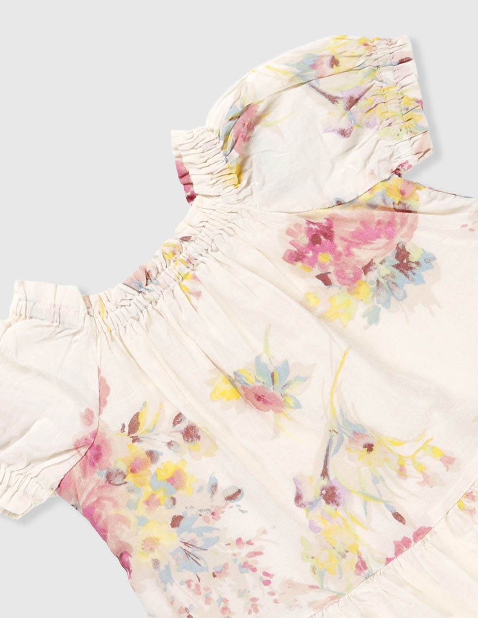 Vestido manga globo para niña 3