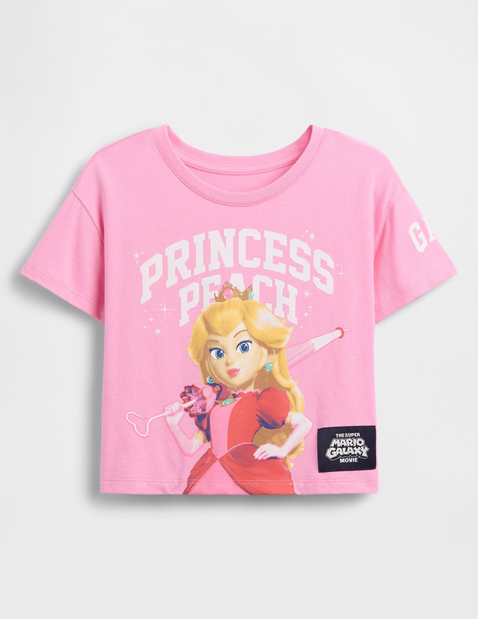 Playera Princesa Peach manga corta para niña
