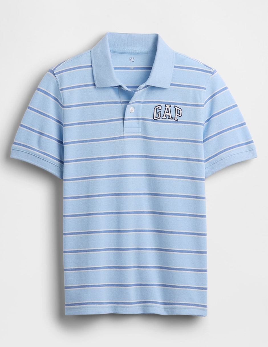 Playera tipo polo de algodón para niño