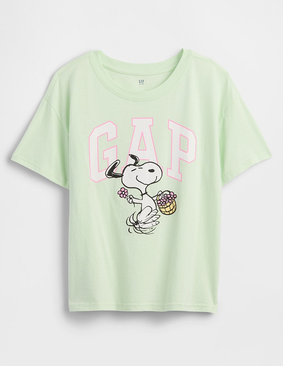 Playera Snoopy manga corta para niña