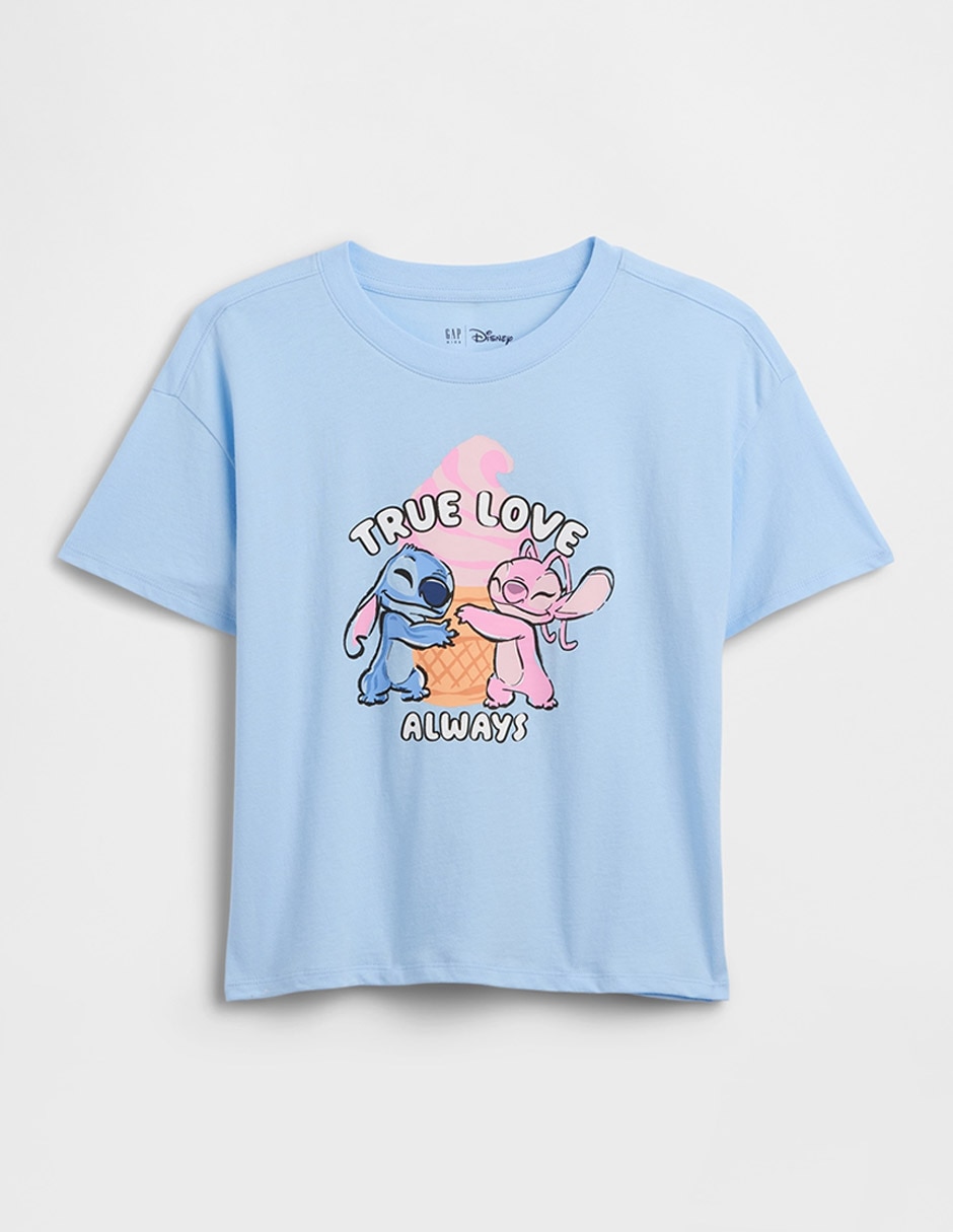 Playera Disney Stitch y Ángel manga corta para niña Playera Disney Stitch y Ángel manga corta para niña