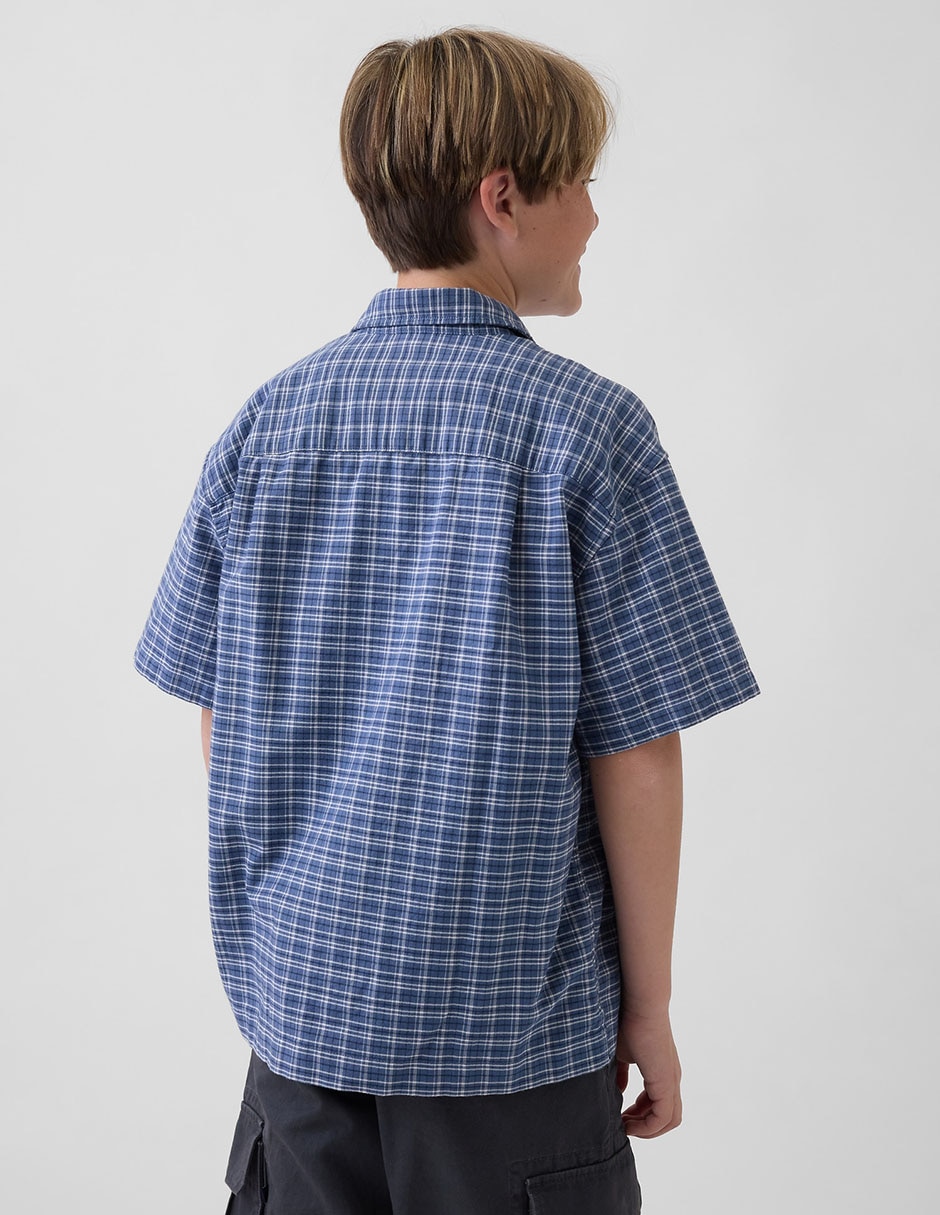Camisa casual de algodón manga corta para niño 3