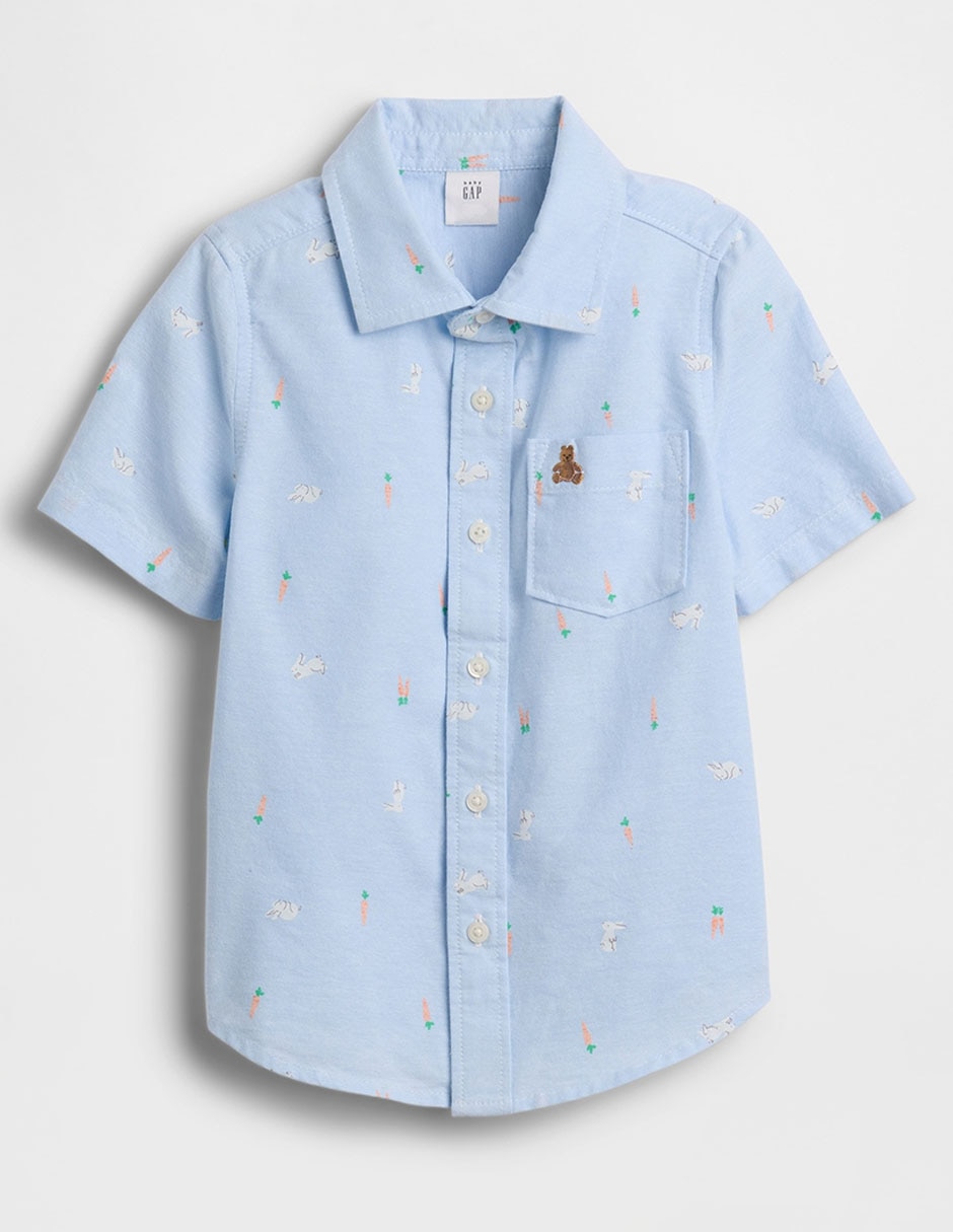Camisa casual de algodón manga corta para niño