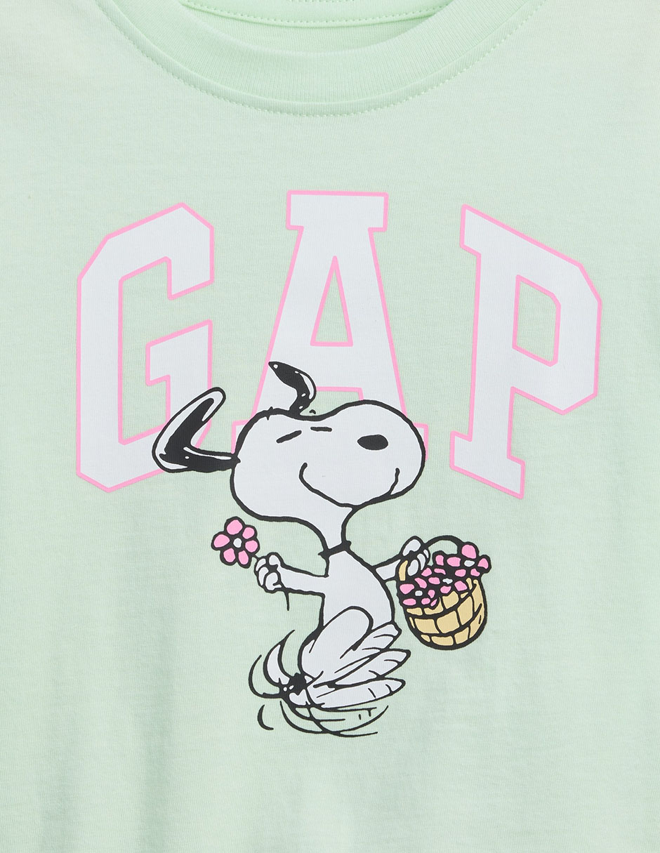 Playera Snoopy Peanuts manga corta para niña 3