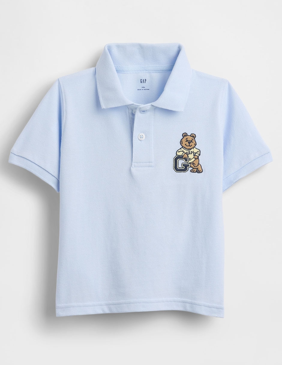 Playera tipo polo de algodón para bebé niño