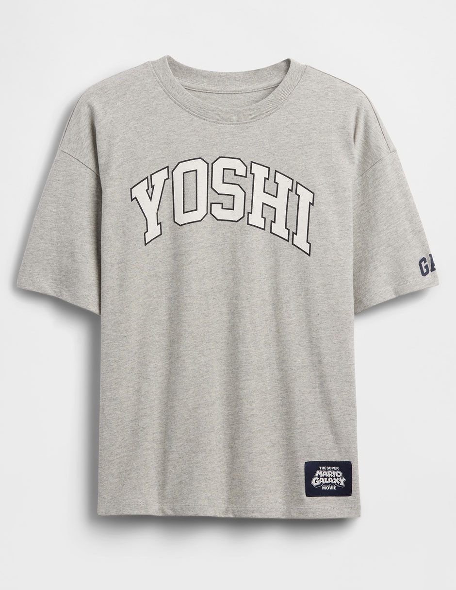 Playera Yoshi Mario Bros manga al codo para niño Playera Yoshi Mario Bros manga al codo para niño