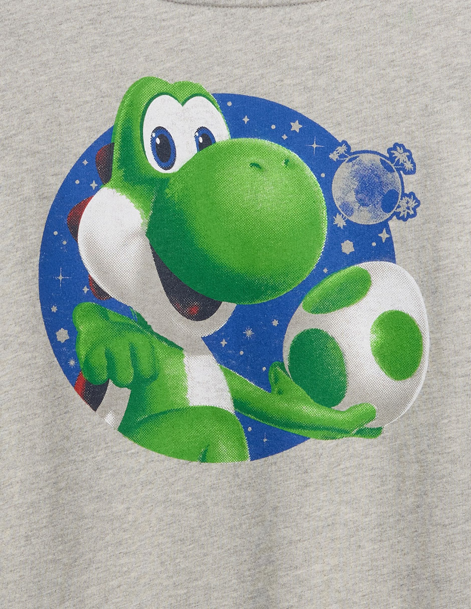 Playera Yoshi Mario Bros manga al codo para niño 3