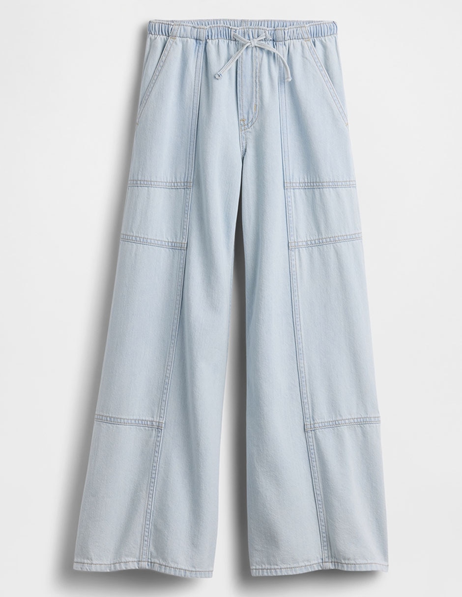 Jeans baggy lavado claro para niña 2