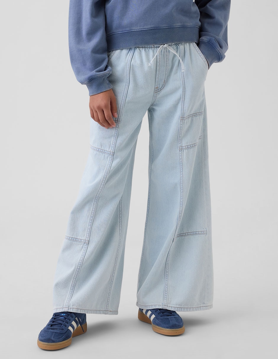 Jeans baggy lavado claro para niña 3