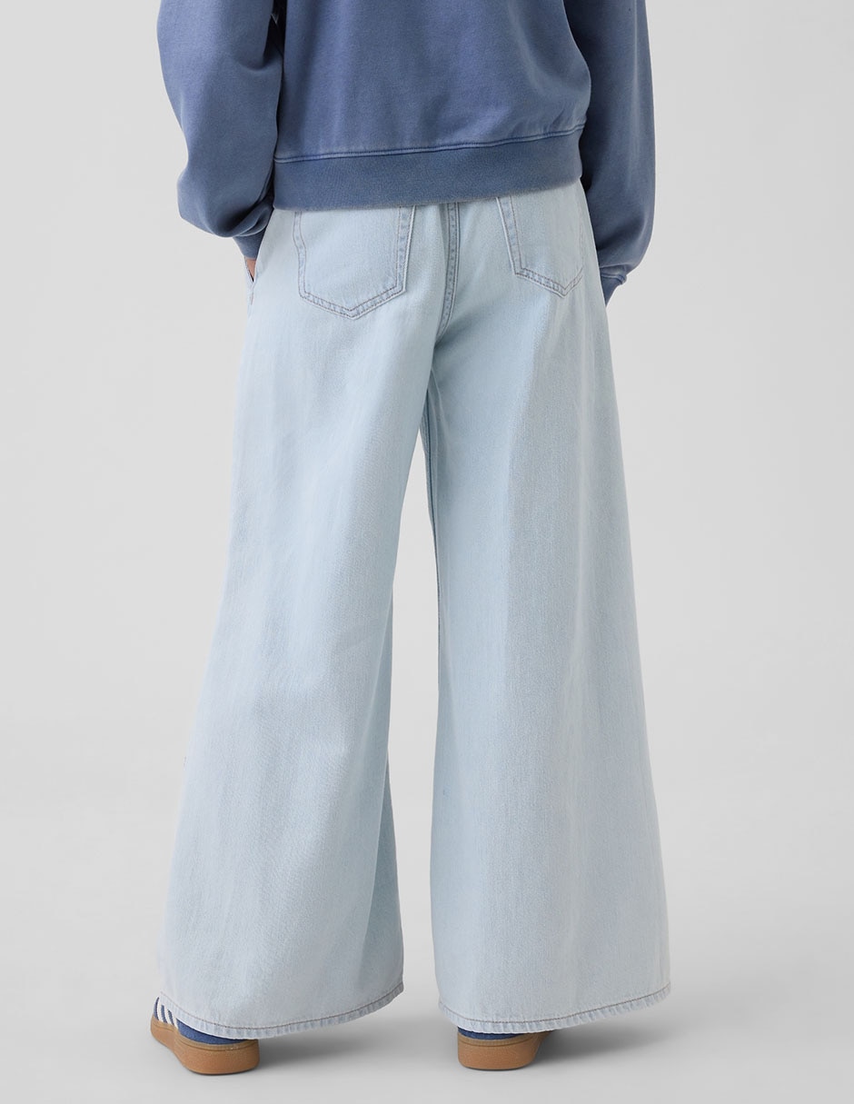 Jeans baggy lavado claro para niña 4