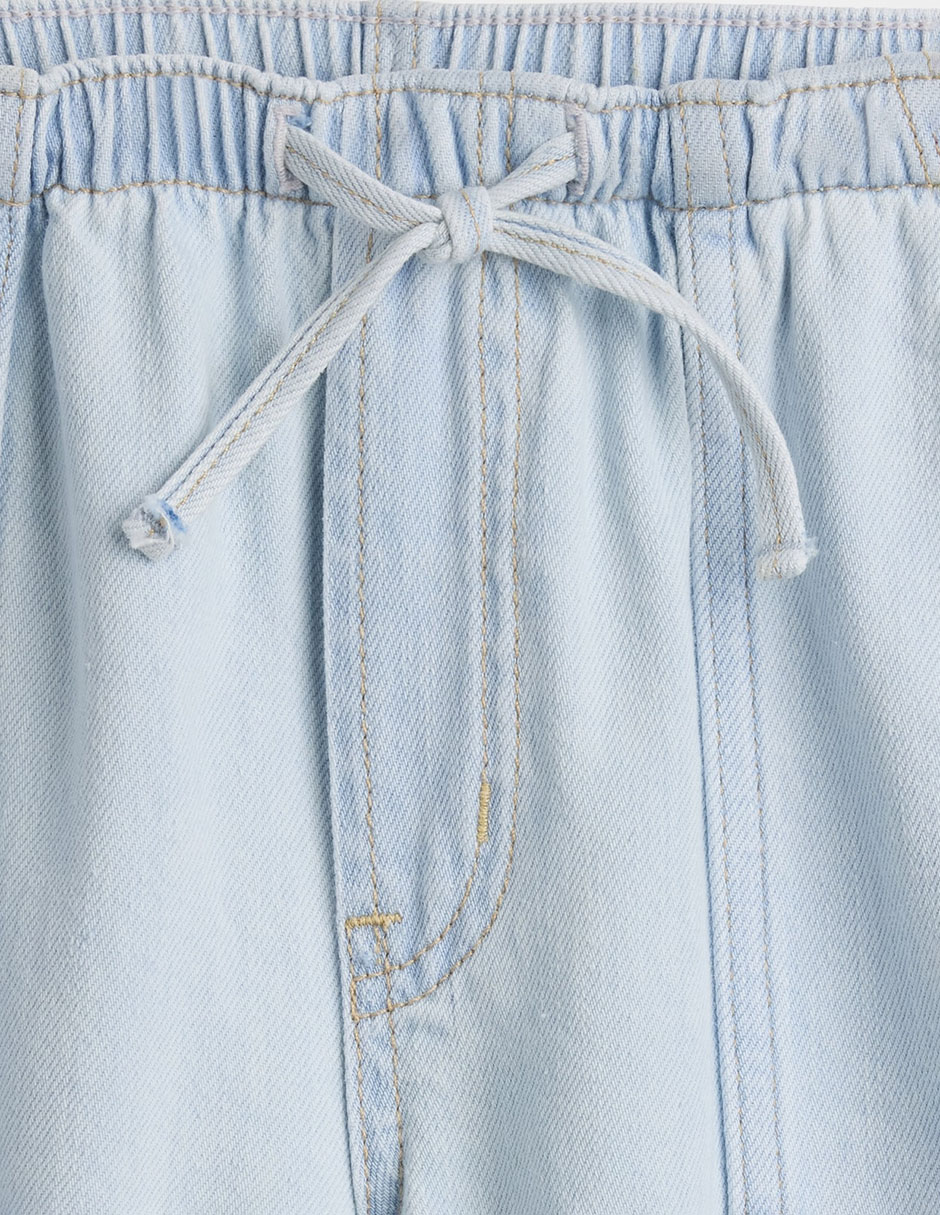 Jeans baggy lavado claro para niña 5