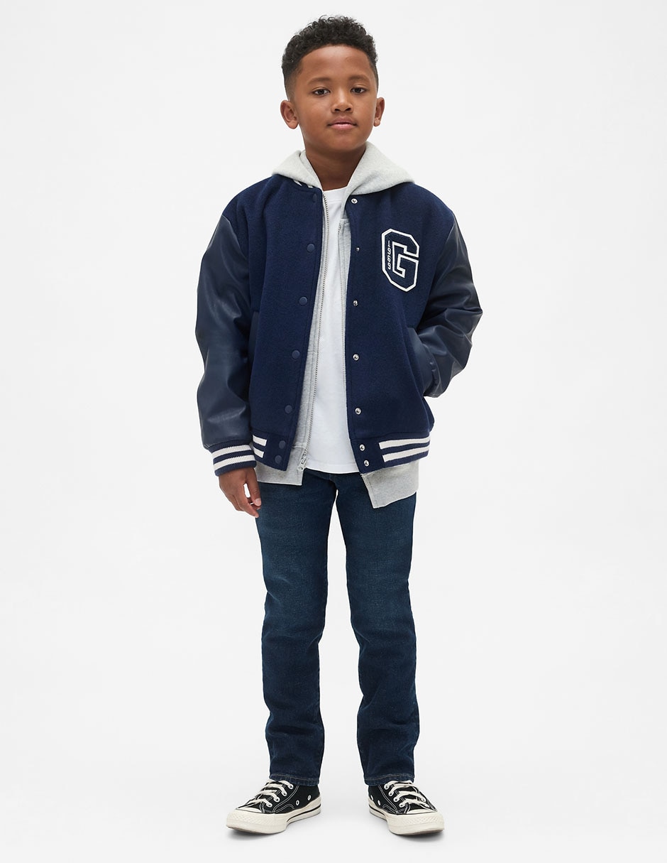 Jeans slim lavado obscuro para niño