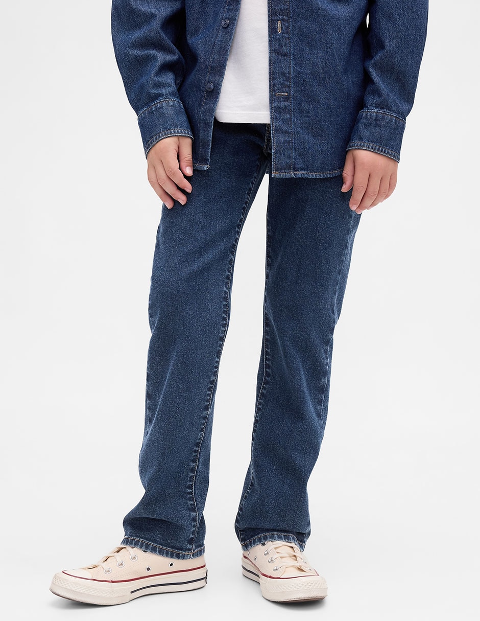 Jeans straight lavado obscuro para niño 3
