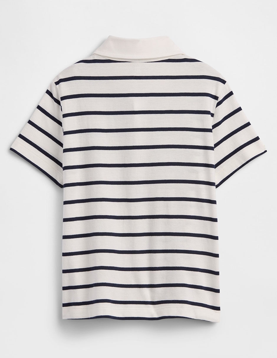 Playera tipo polo de algodón para niño