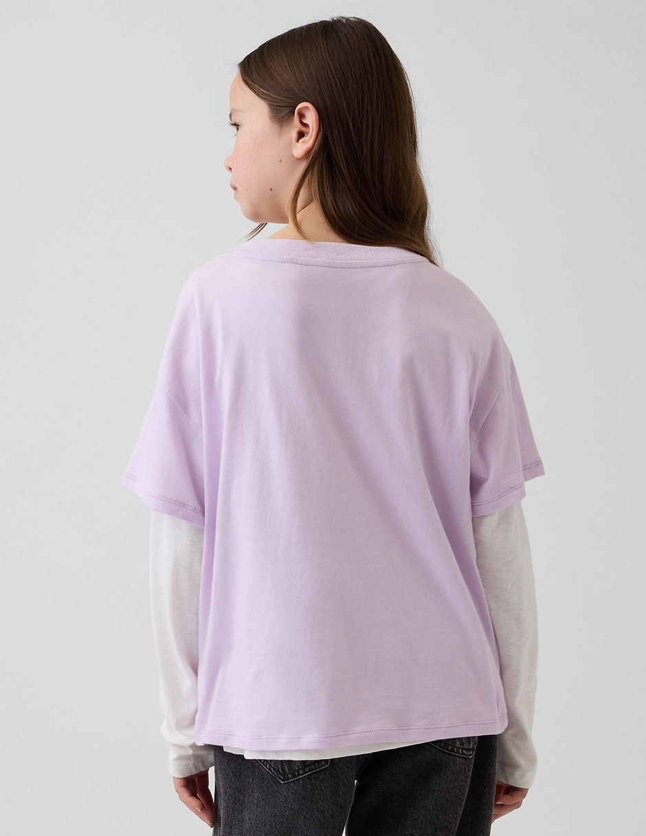 PLAYERA GAP 870838 NIÑA REGUL, G, LILA