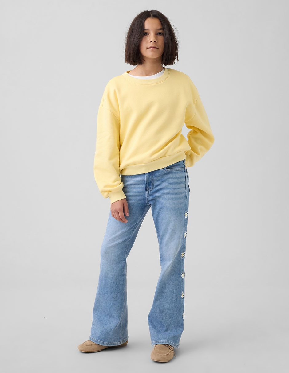 Jeans flare lavado medio para niña Jeans flare lavado medio para niña