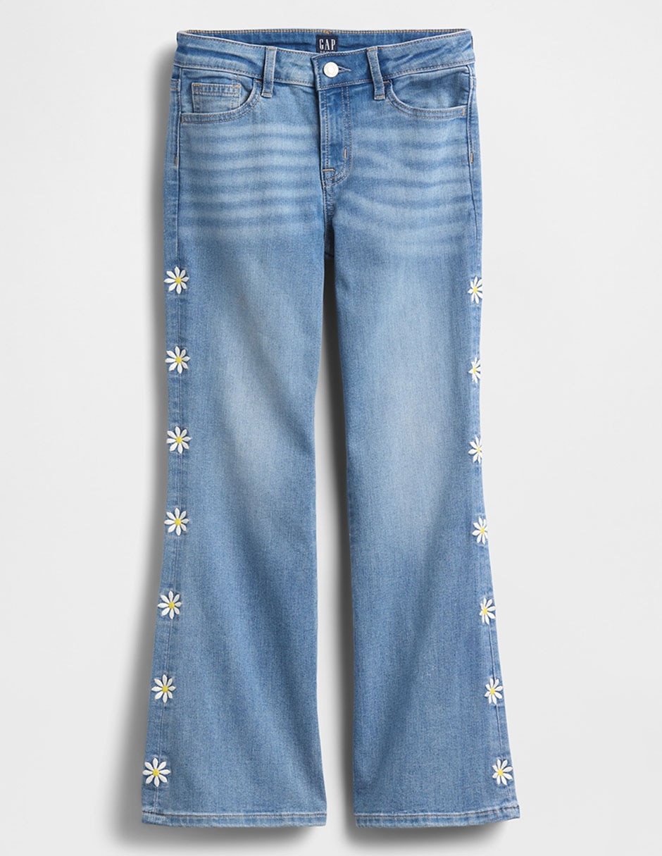 Jeans flare lavado medio para niña 2