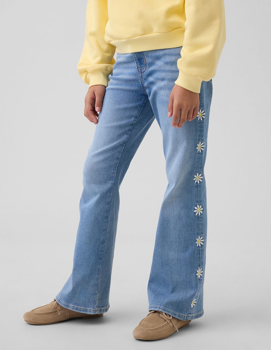 Jeans flare lavado medio para niña 3