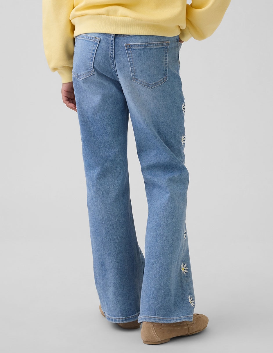 Jeans flare lavado medio para niña 4