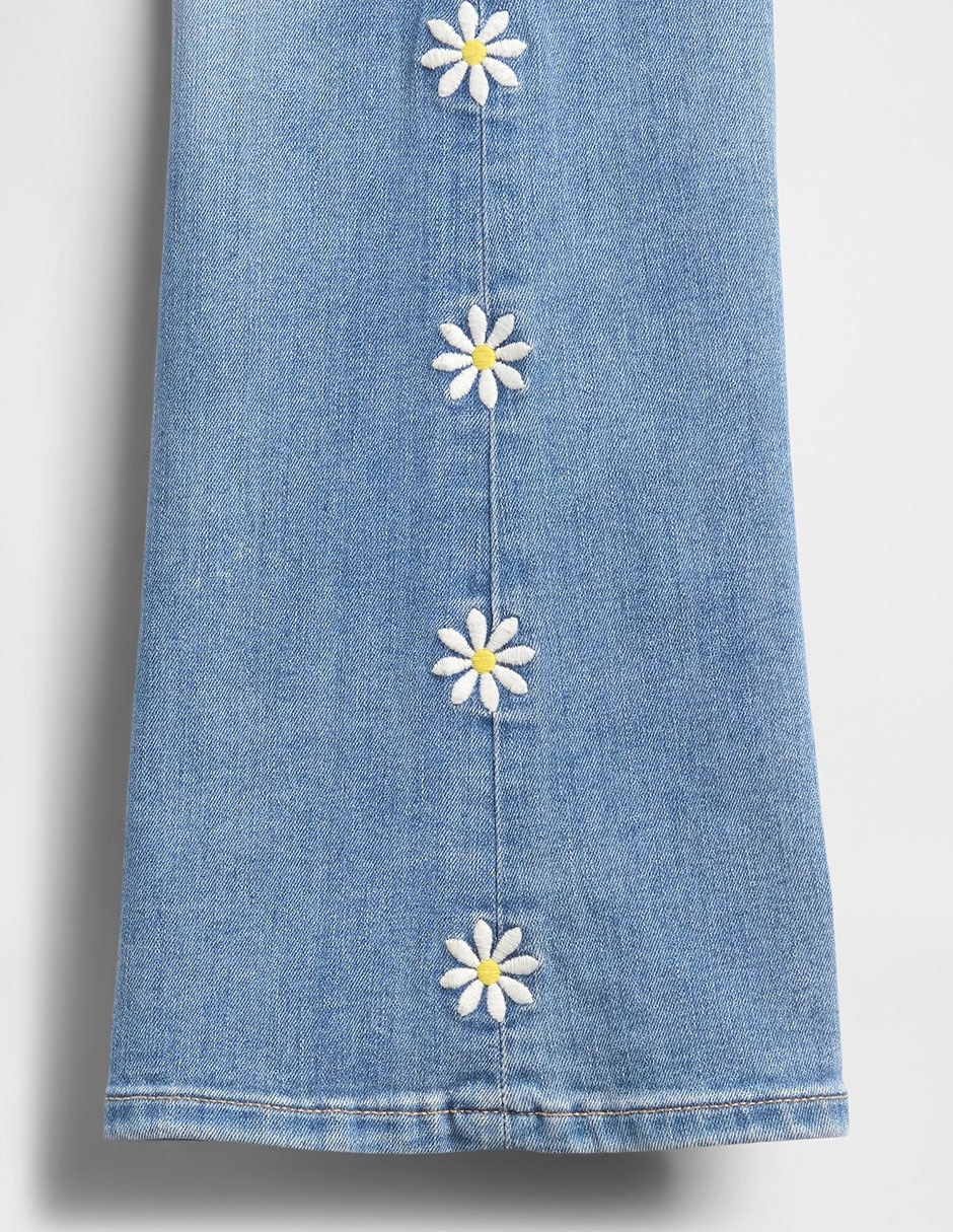 Jeans flare lavado medio para niña 5
