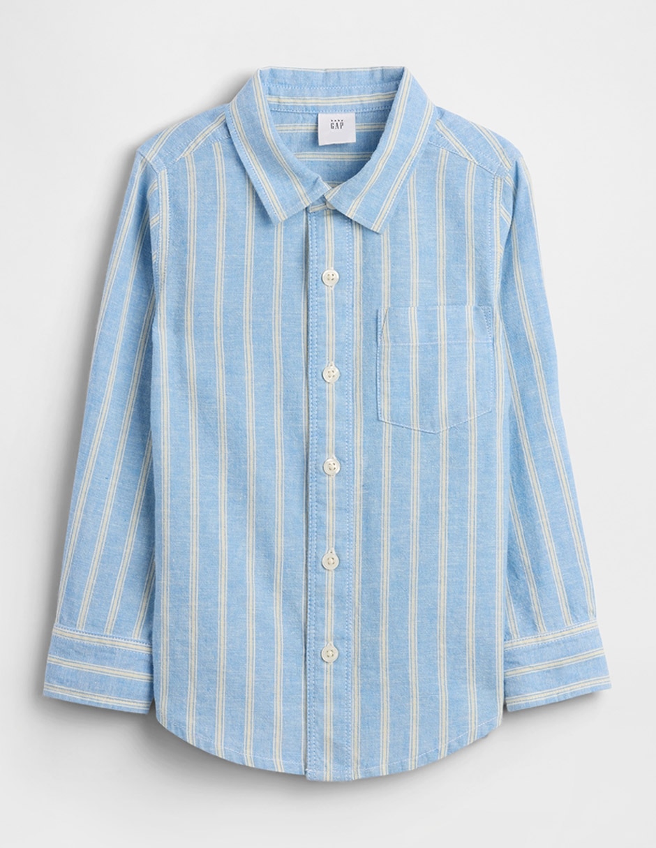 Camisa casual de lino manga larga para niño