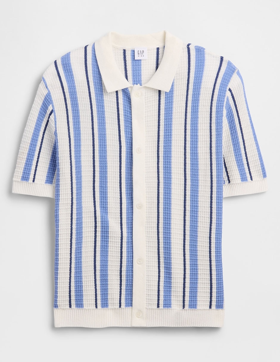 Playera tipo polo de algodón para niño