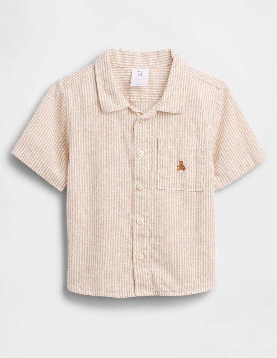 Camisa casual de lino manga corta para niño 2