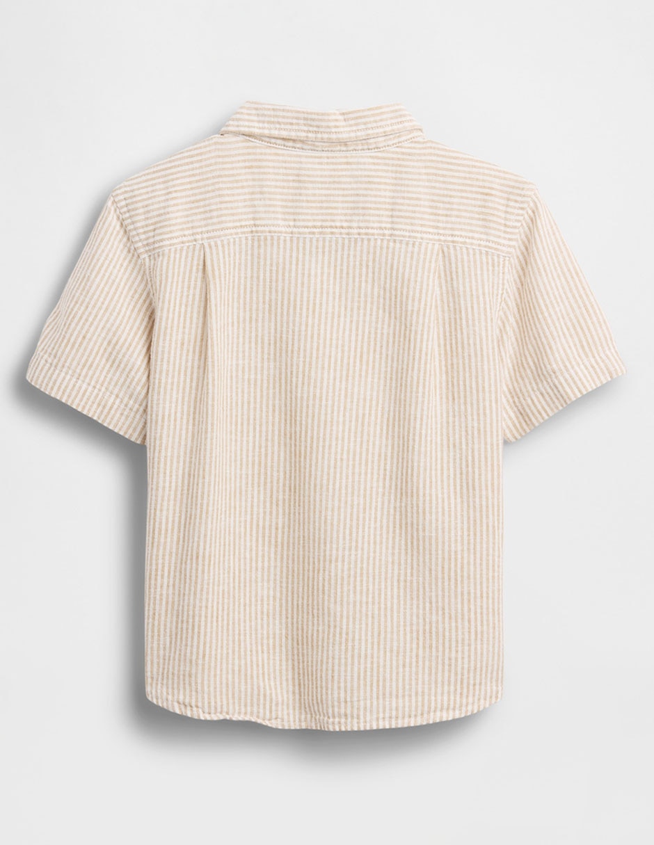Camisa casual de lino manga corta para niño 3