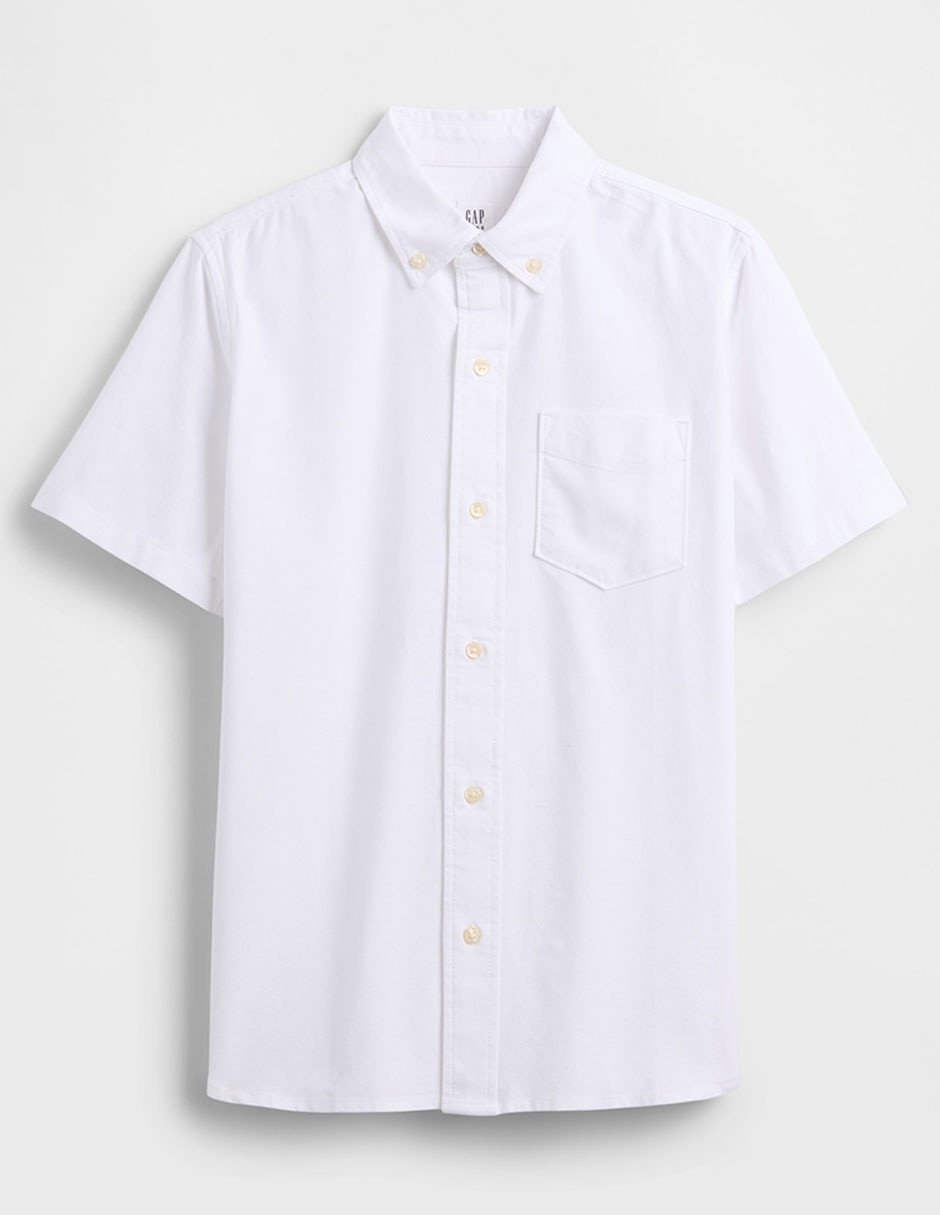 Camisa casual de algodón manga corta para niño Camisa casual de algodón manga corta para niño