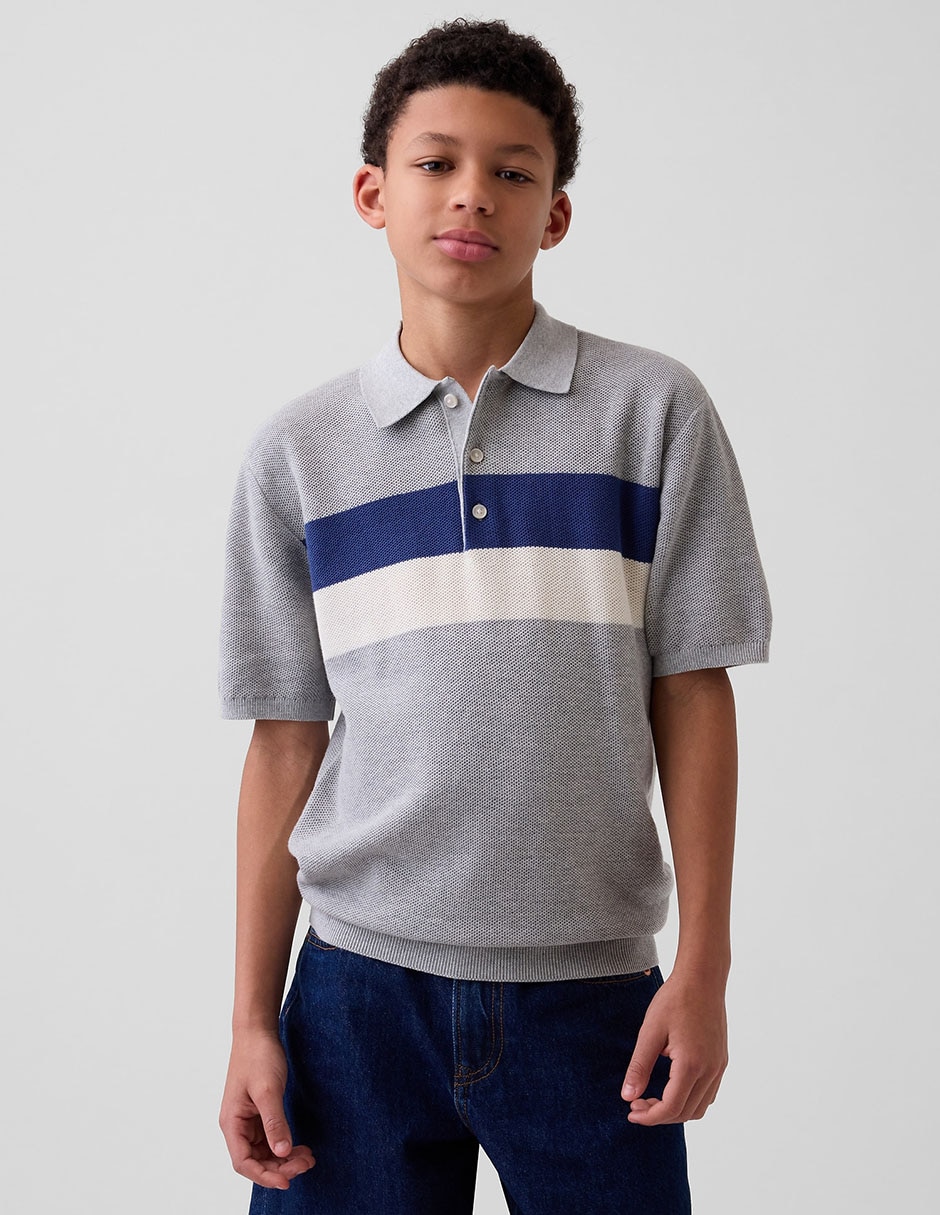Playera tipo polo de algodón para niño Playera tipo polo de algodón para niño