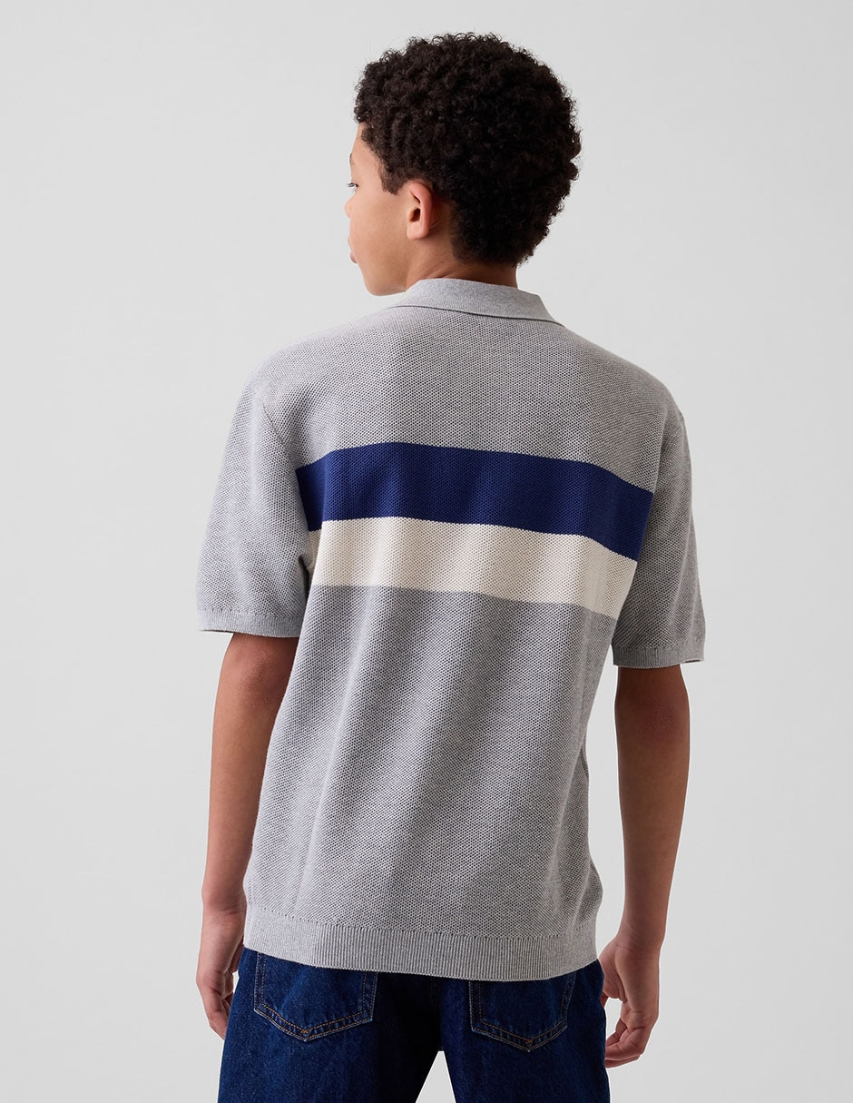 Playera tipo polo de algodón para niño 3