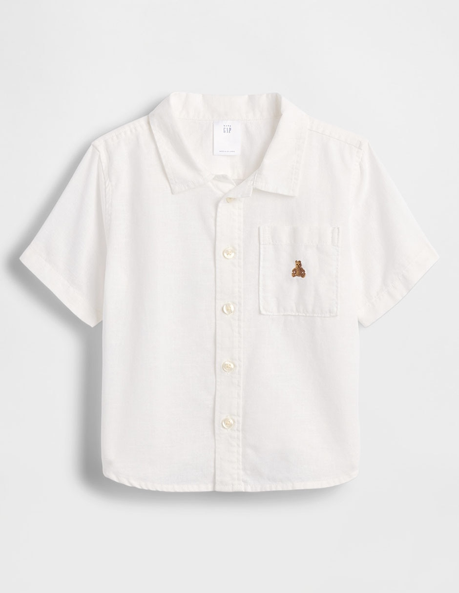 Camisa casual de lino manga corta para niño 2