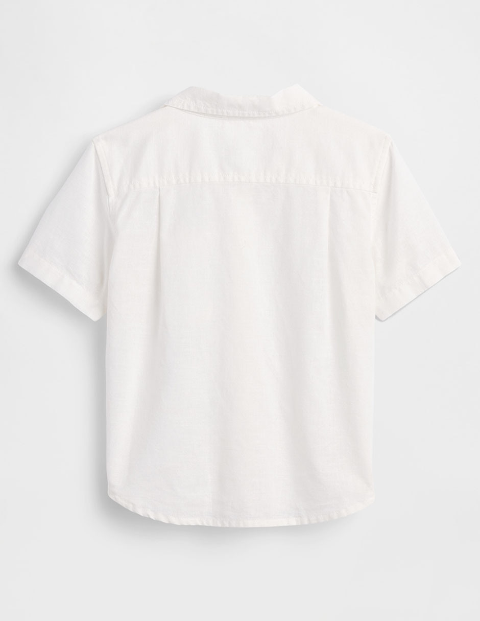 Camisa casual de lino manga corta para niño 3