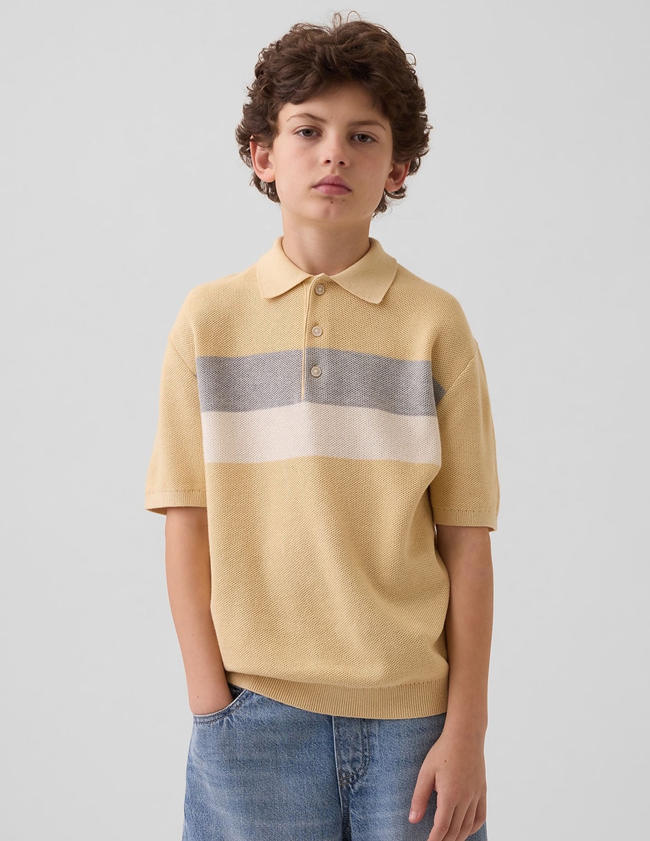 Playera tipo polo de algodón para niño Playera tipo polo de algodón para niño