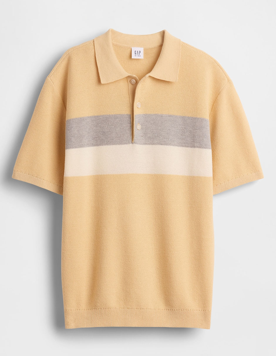 Playera tipo polo de algodón para niño
