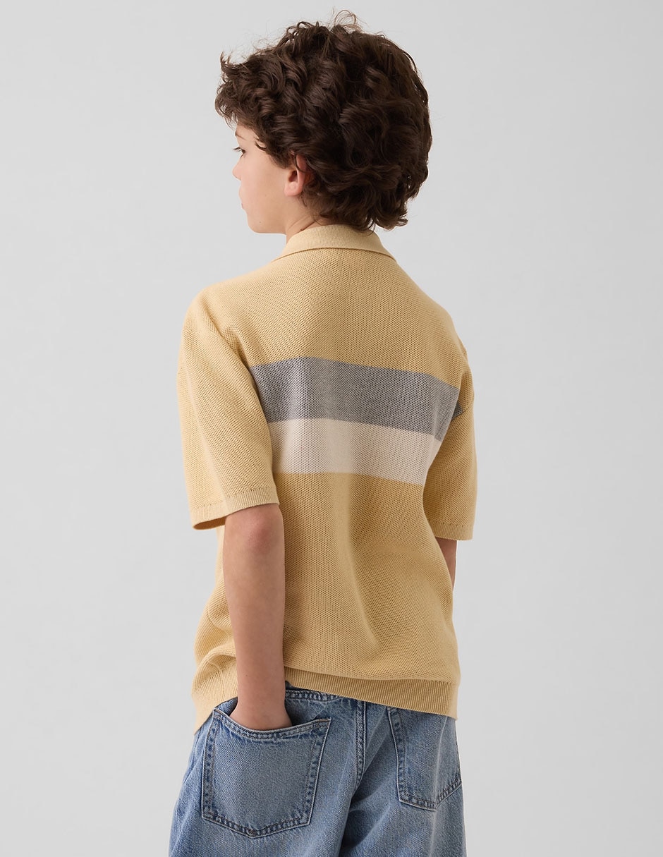 Playera tipo polo de algodón para niño