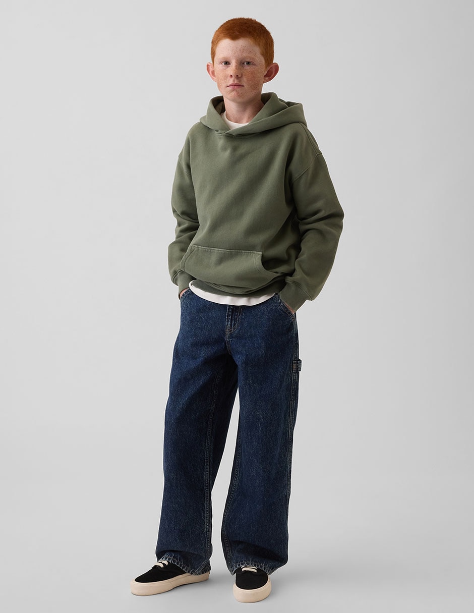 Jeans carpenter baggy lavado obscuro para niño 2