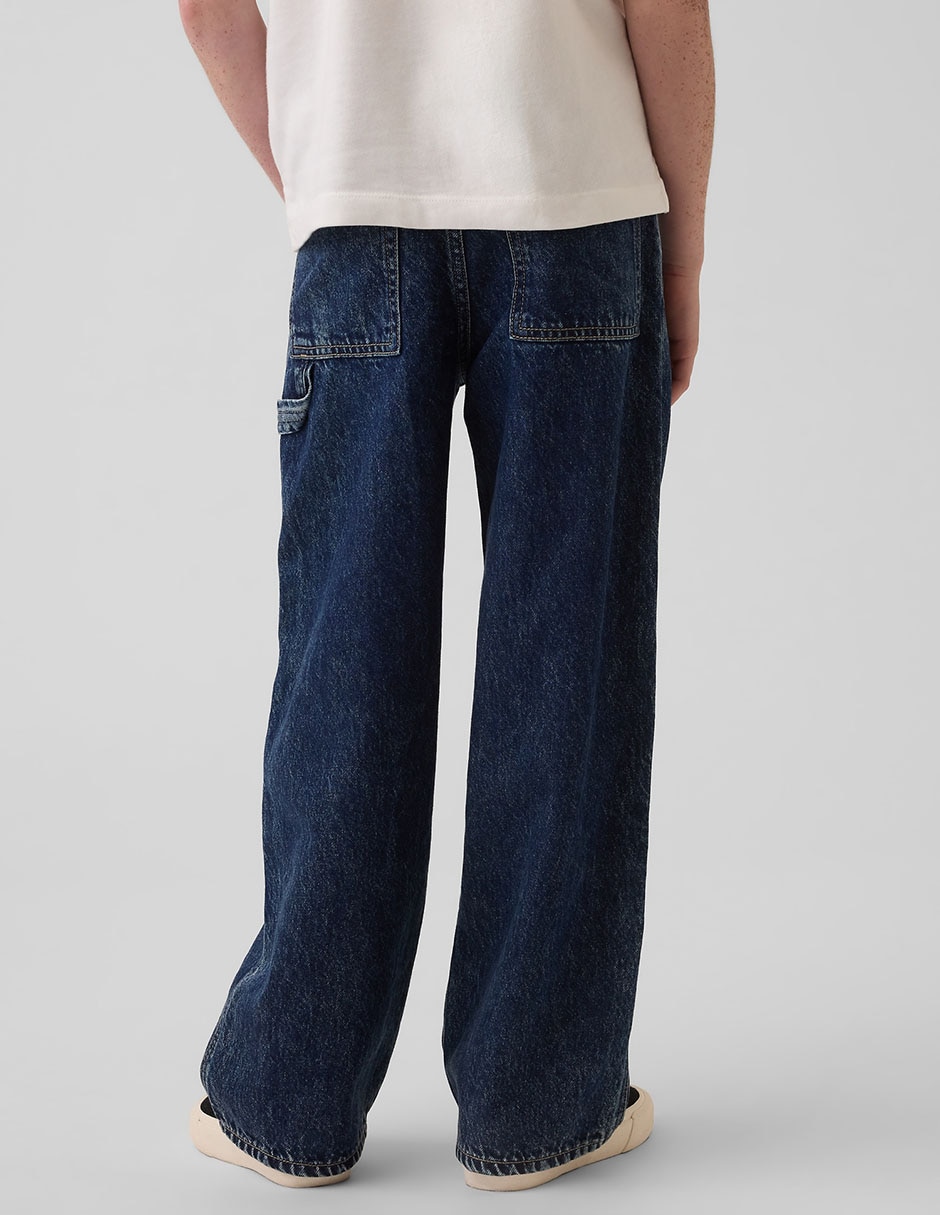 Jeans carpenter baggy lavado obscuro para niño 4