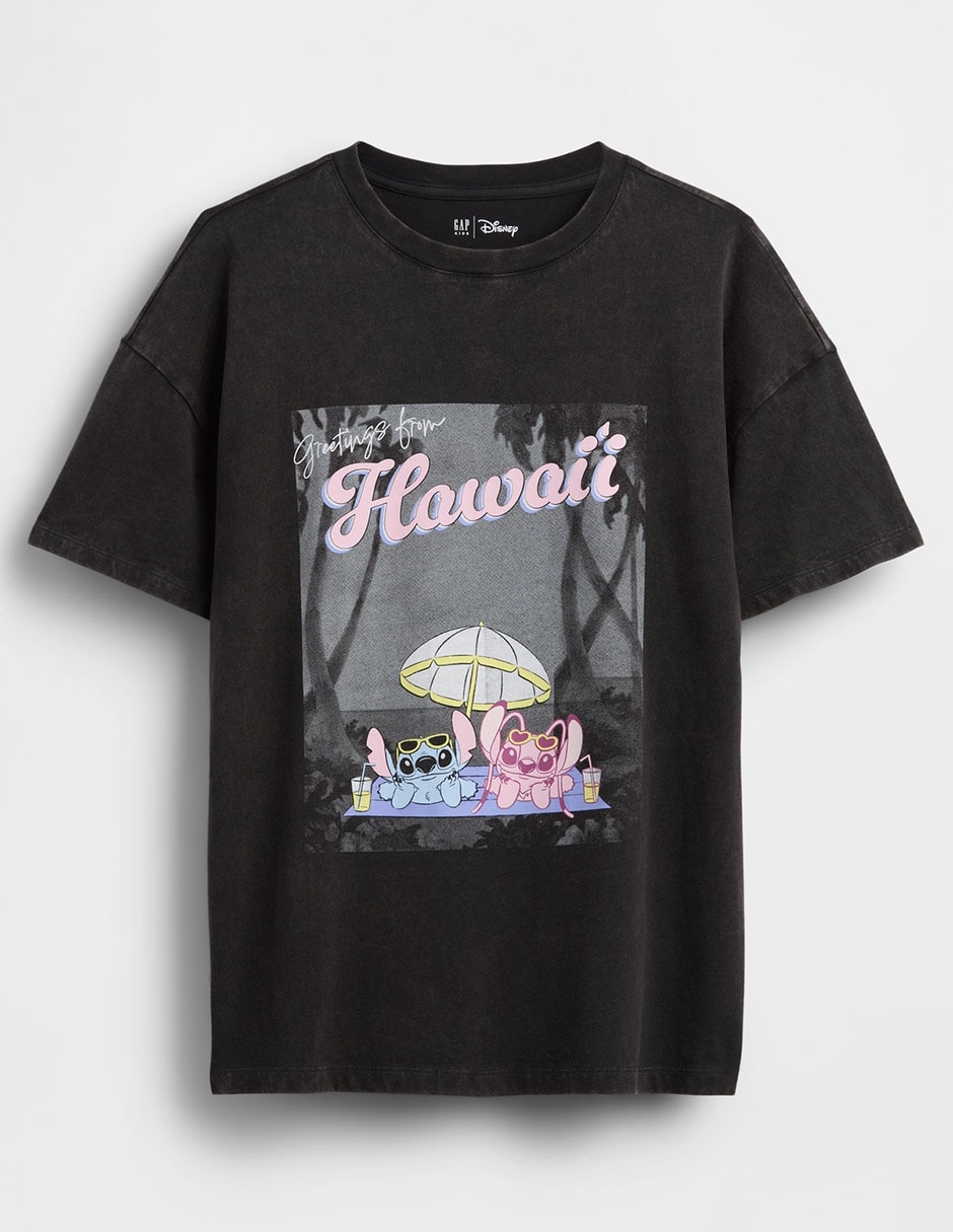 Playera Stitch y Ángel manga al codo para niña 2
