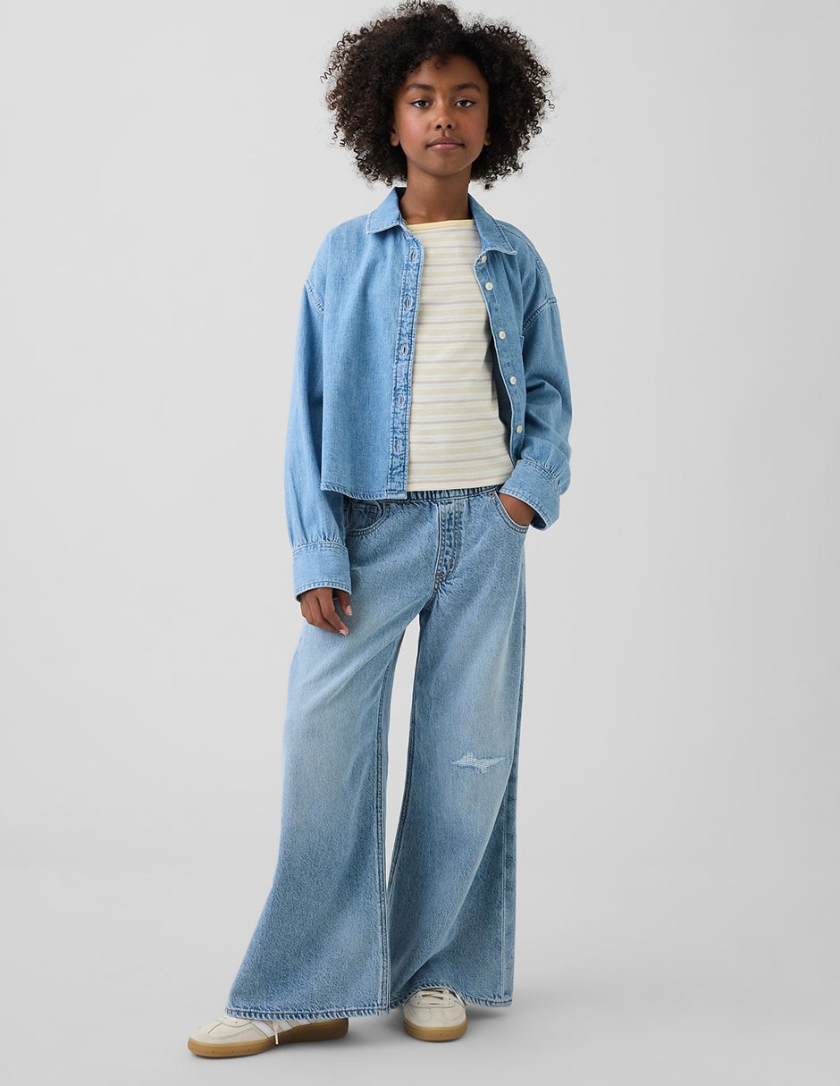 Jeans baggy lavado claro para niña Jeans baggy lavado claro para niña