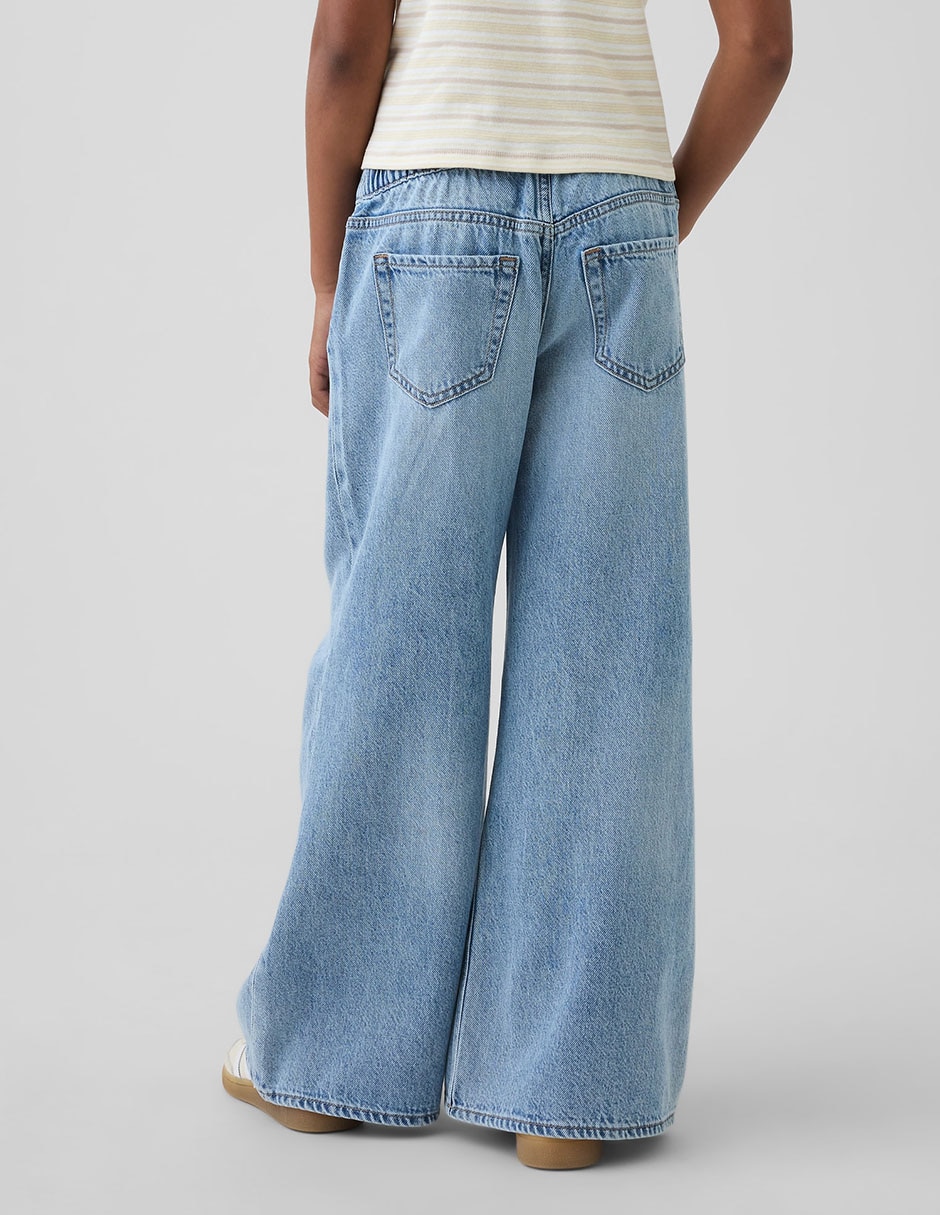Jeans baggy lavado claro para niña 4
