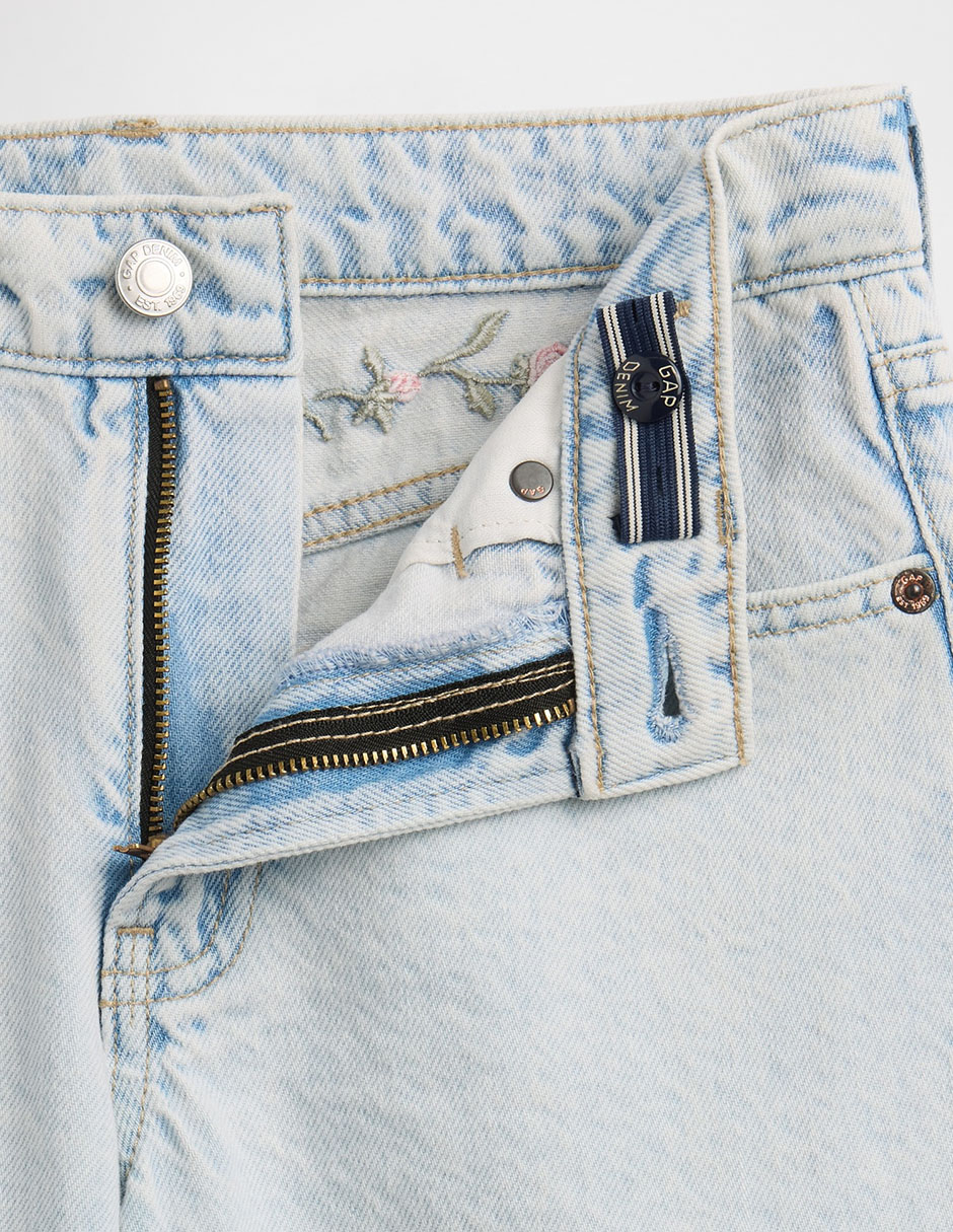 Jeans wide leg lavado claro para niña 6