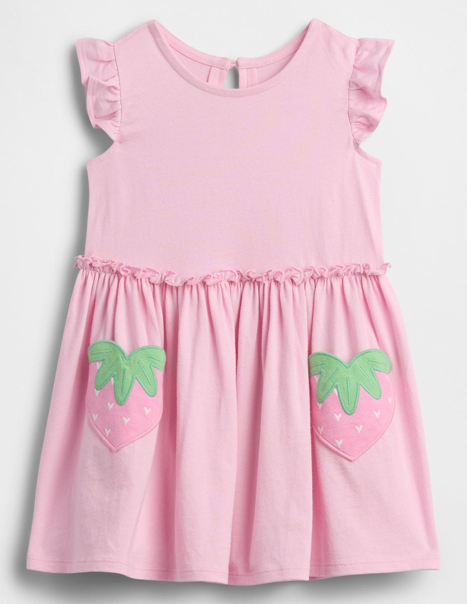 Vestido manga mariposa para niña
