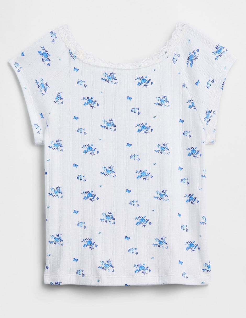 PLAYERA GAP 884708 NIÑA REG, XCH, BLANC