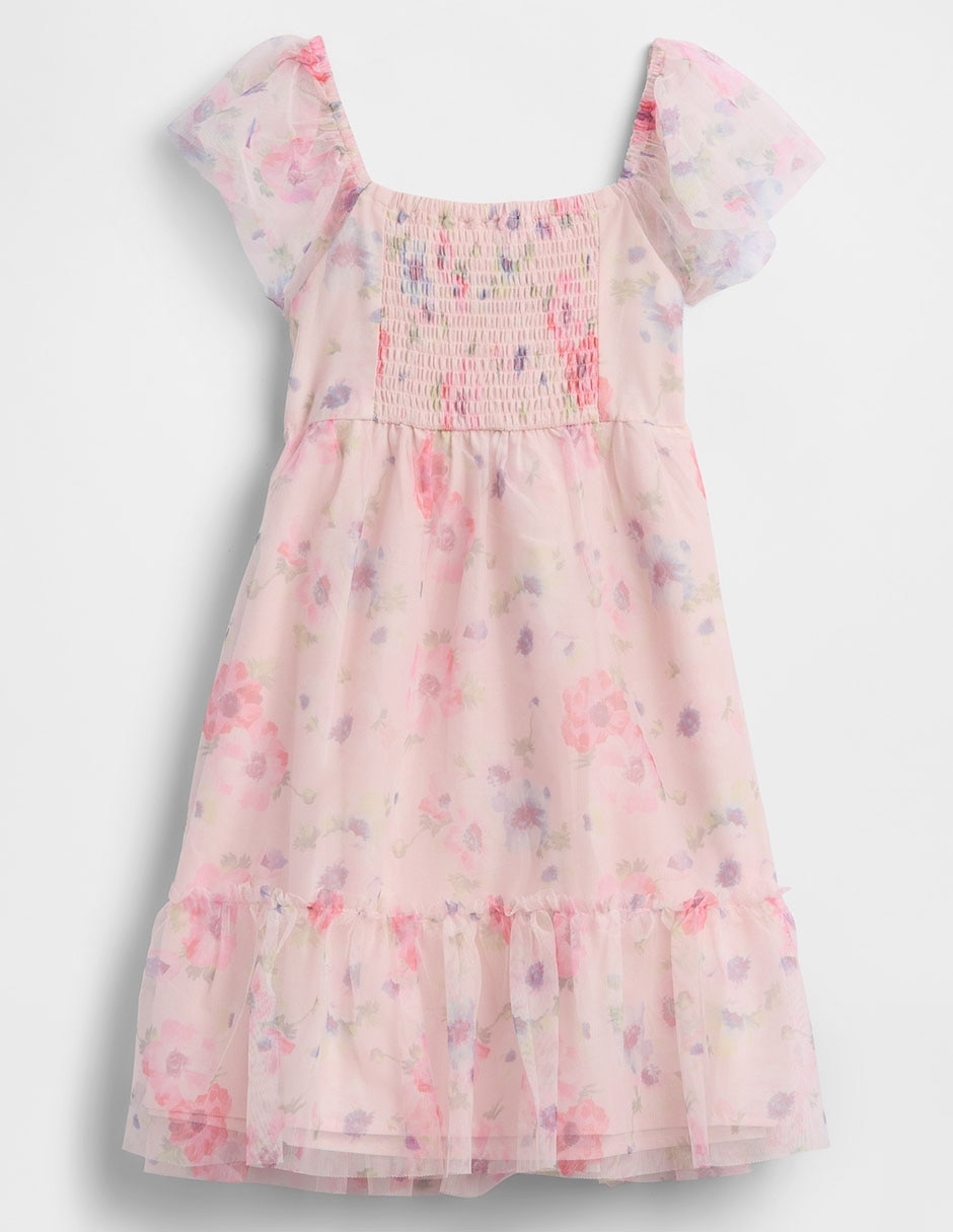 Vestido manga mariposa para niña 2