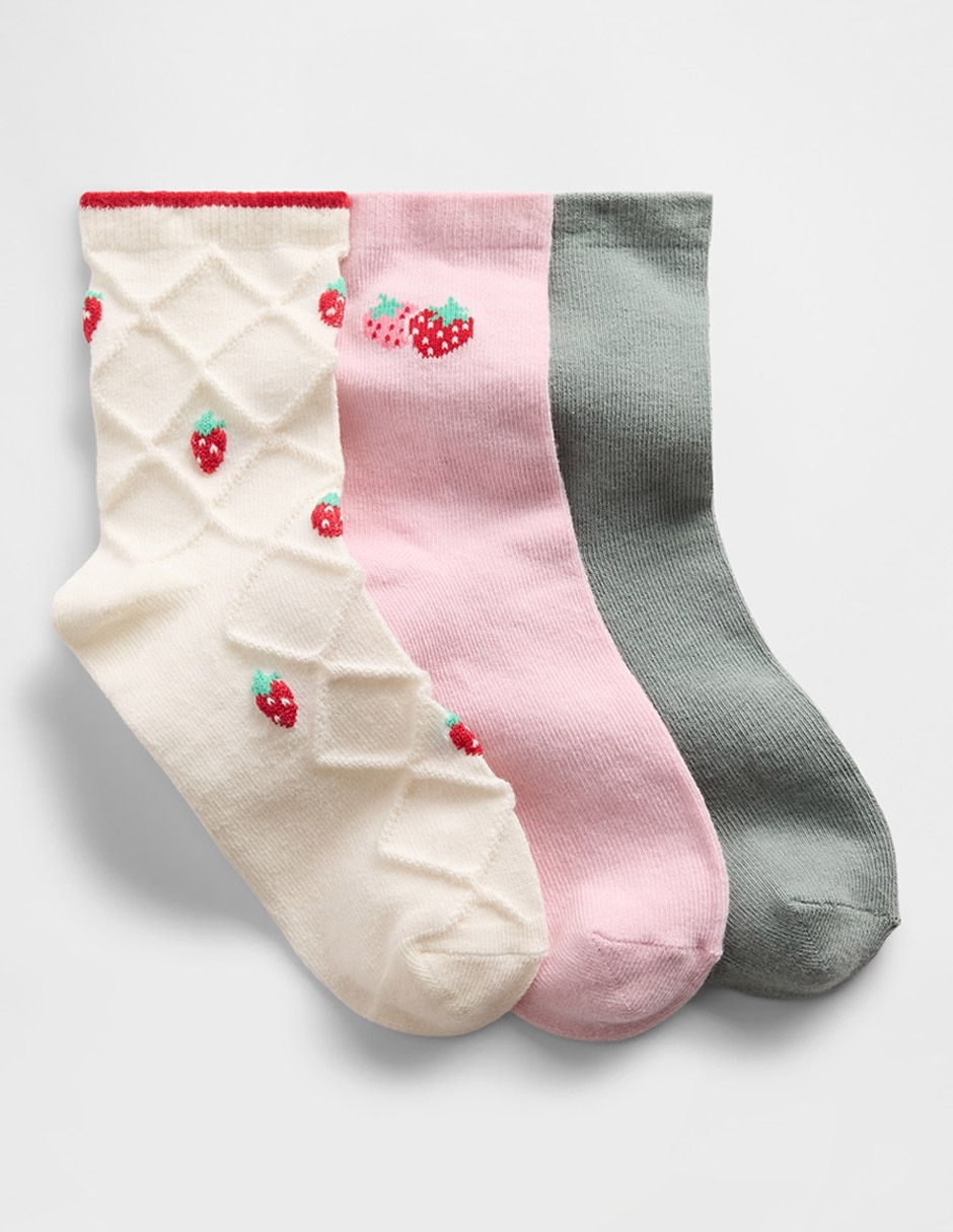 Set de calcetín de algodón para niña 3 pares